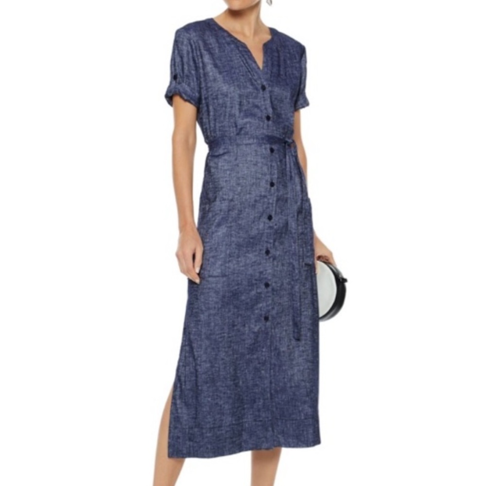 Theory rolled sleeve shirt dress